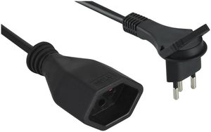 Verlängerungskabel FLAT Stecker T12/Kupplung T13, 5m schwarz