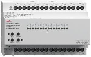 REG-Schaltaktor 16-fach/Jalousieaktor 8-fach Standard, 4mA, 250V, 16A, 8TE