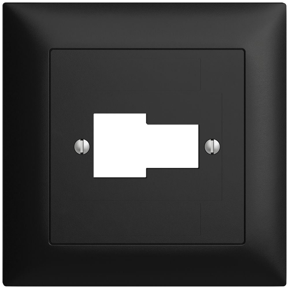 Frontset EDIZIOdue schwarz 88×88mm 1×TT 1×RJ45
