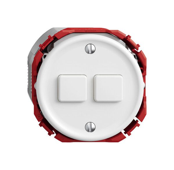 Interruttore a pulsante STANDARDdue Wiser SNAPFIX® c.staz.secondaria 2T 2A bi
