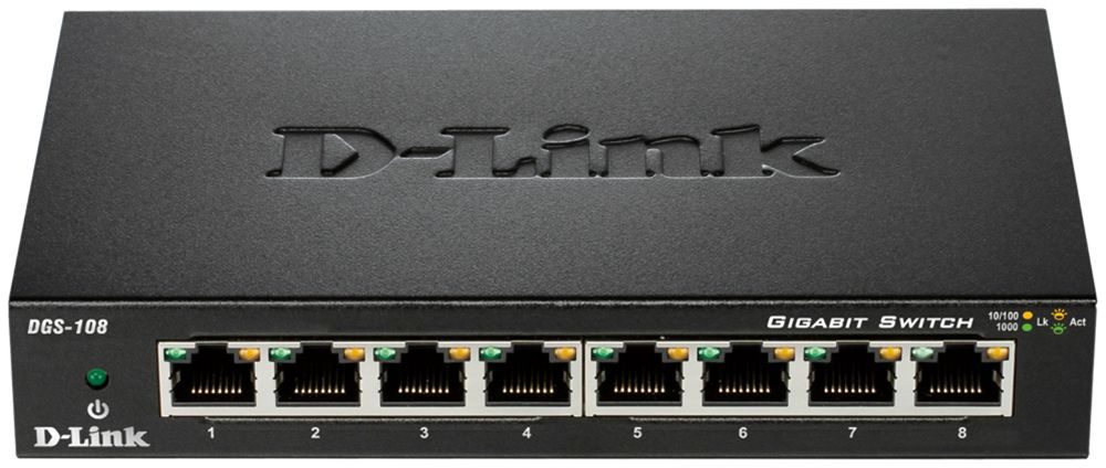 Switch D-Link DGS-108/E, 8-Port unmanaged Gigabit