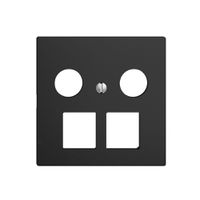 Abdeckset EDIZIOdue F, f.Multimediadose 5…2000MHz, f.2×RJ45 Keystone schwarz