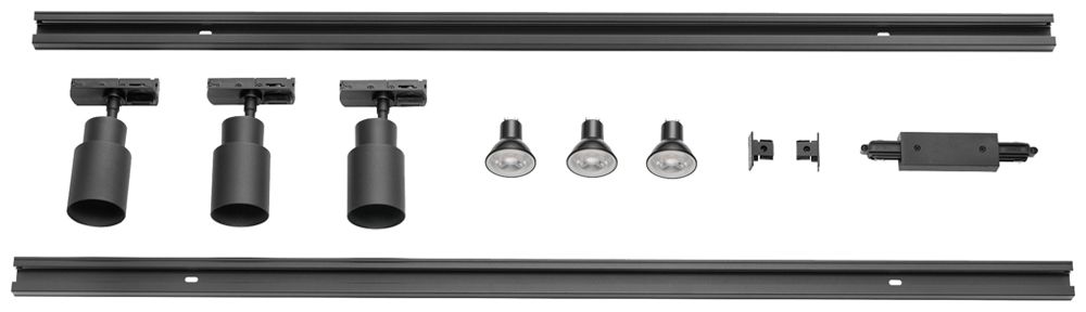 Kit di lampade SLV PURI 2.0 GU10 1×6W REG AD1PH nero 3 pz