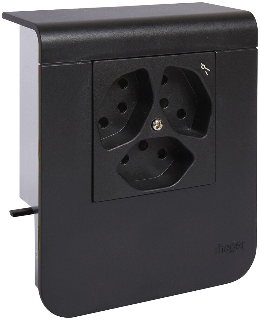 Support d'appareil Hager pour SL20055 noir, 3×T13 1×S