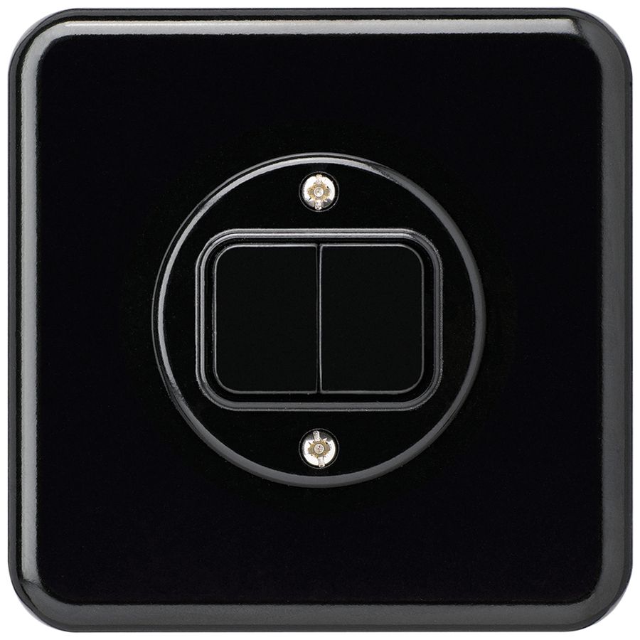Kit frontal ENC basico 86×86mm noir pour interr.a.bouton double