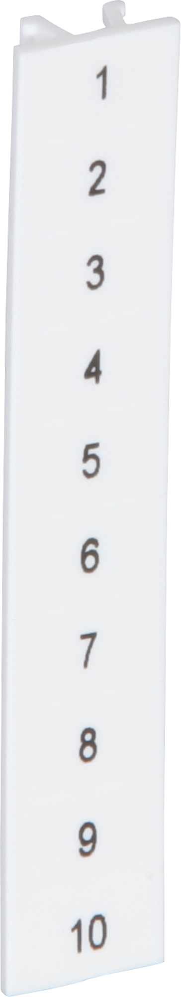 Zackband ZB 1…10 weiss quer bedruckt mit 10 Schildchen 6mm