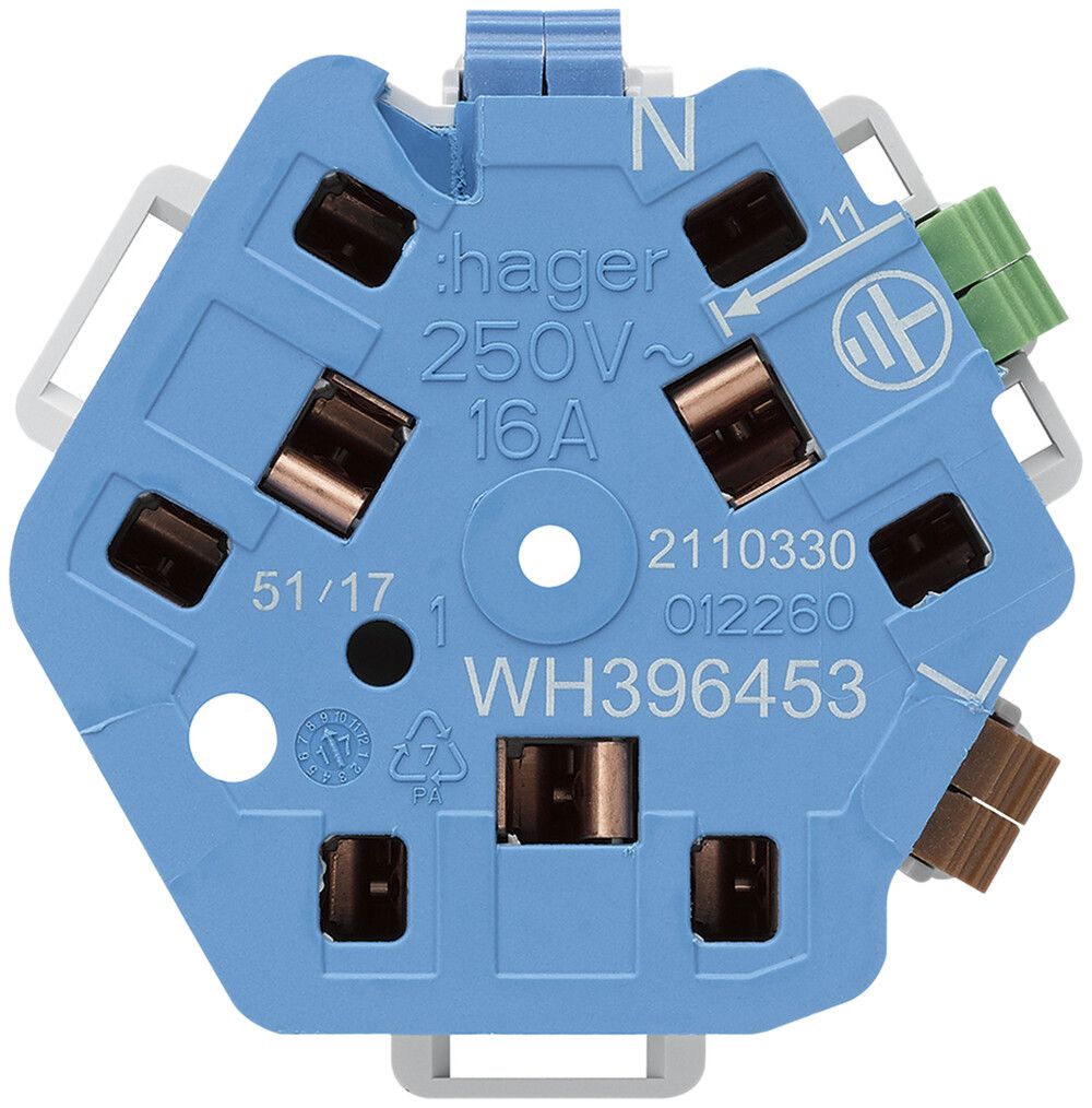 Interno per presa Hager, FLF 3×T13/23, E