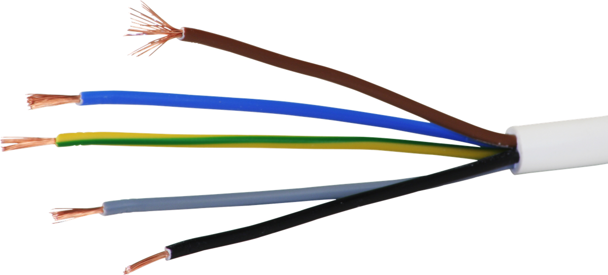 Kabel Td 5×1mm² 3LNPE weiss Eca