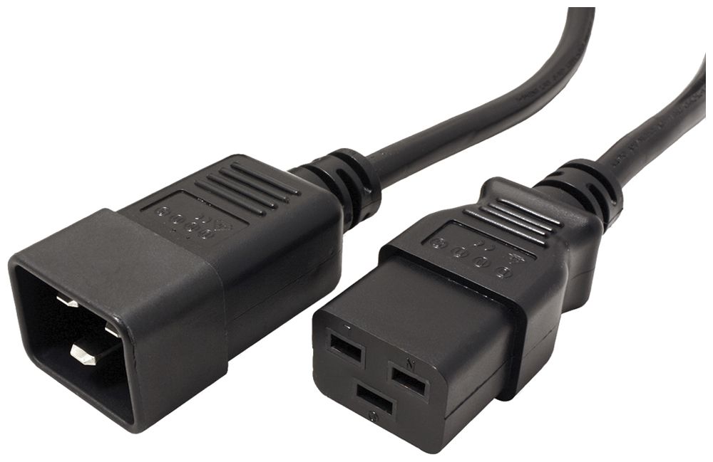 Cavo d'apparecchi ROLINE C20 → C19 3×1.5mm² 250VAC/16A nero 2m