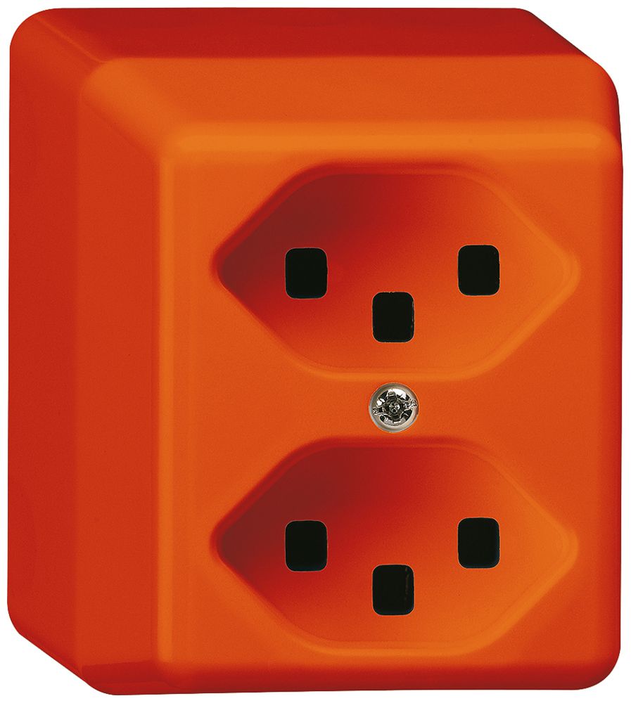 AP-Steckdose basico 2×Typ 23 orange