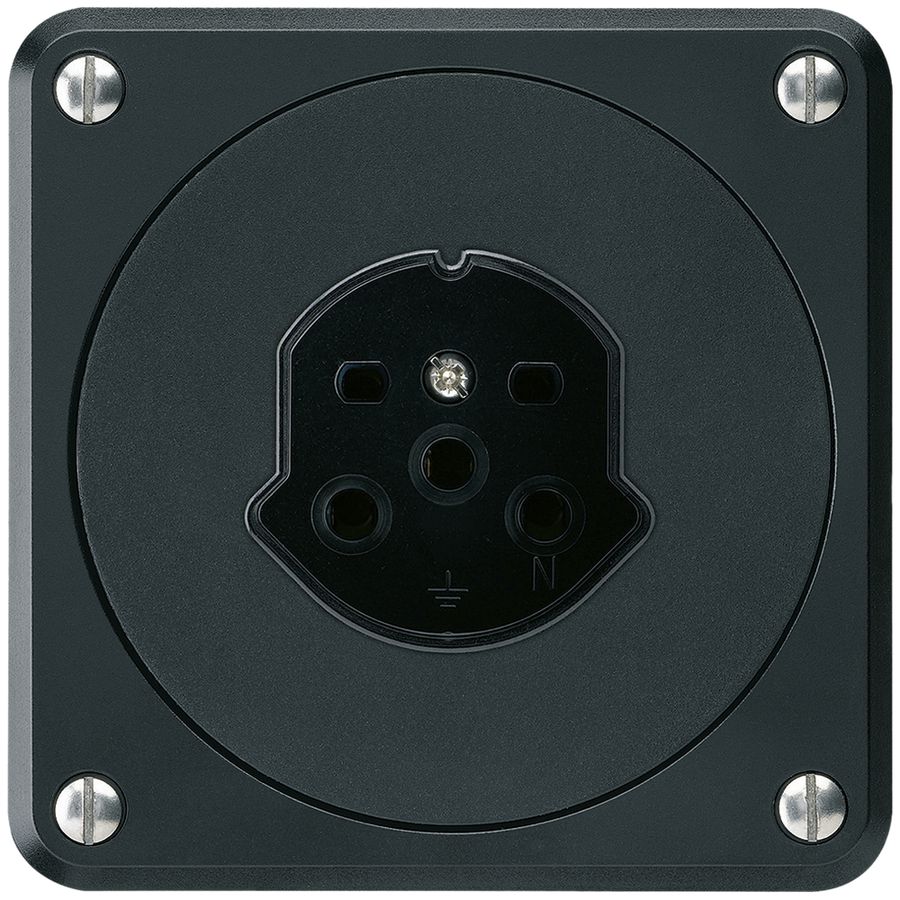 UP-Steckdose HA robusto Typ 15 mit Steckklemmen schwarz