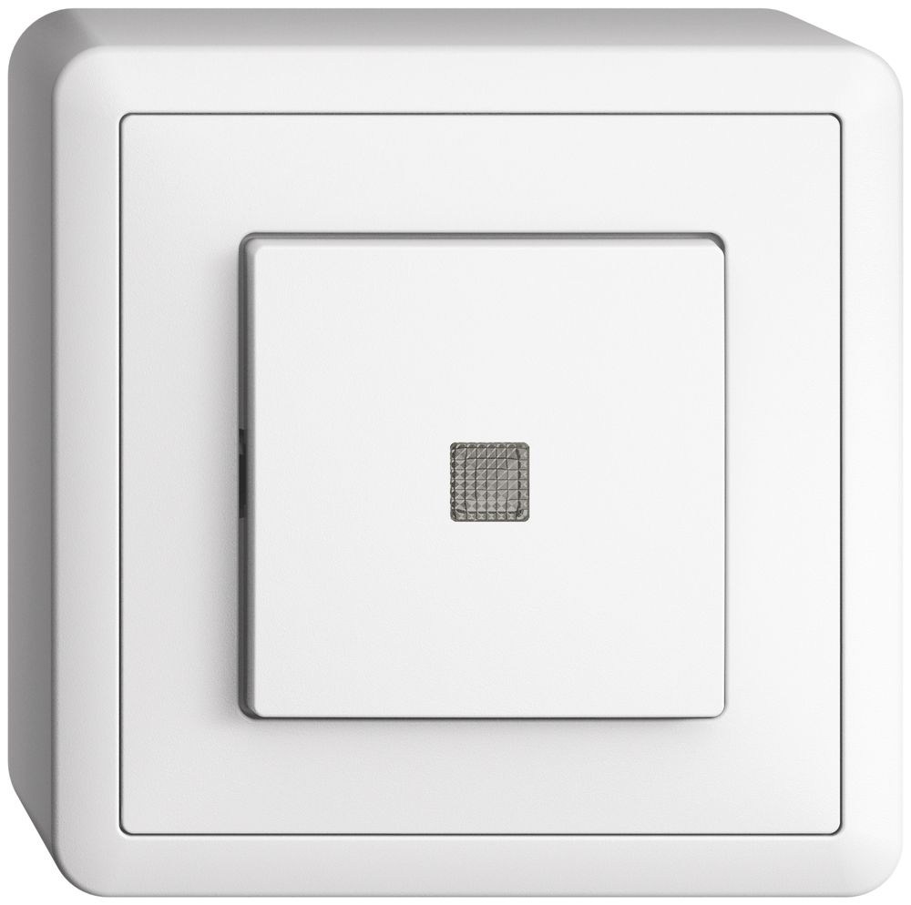 Poussoir AP EDIZIOdue LED jaune ARL blanc