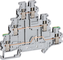 Morsetto a 3 piani PE/L/L CLIPLINE 0.14…4mm² grigio