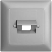 Frontset EDIZIOdue silver 88×88mm 1×RJ45