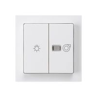 Leuchtdruckschalter kallysto 1/1L weiss mit Symbol Licht+Ventilation