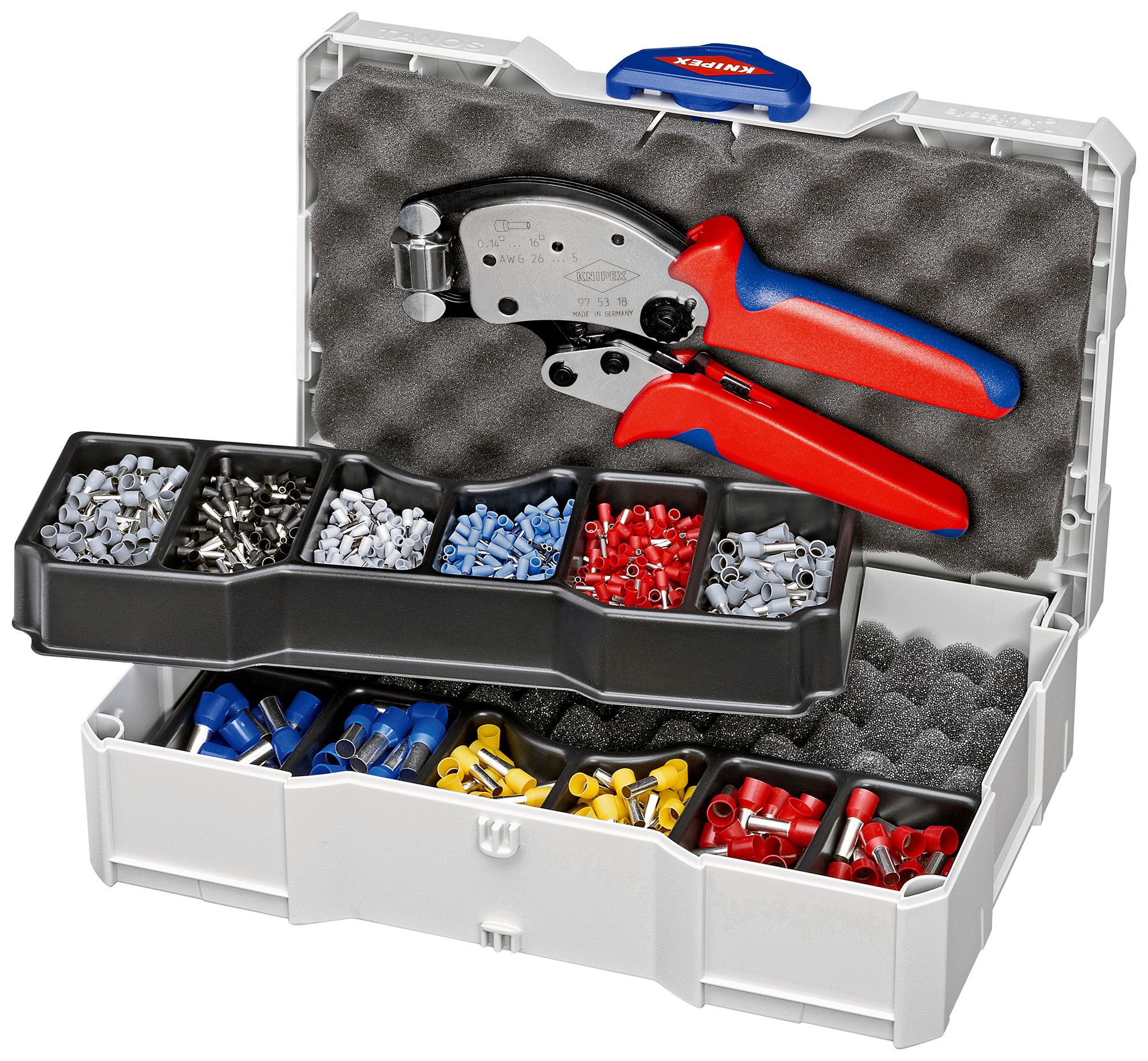 Crimp-Sortimentkasten KNIPEX 97 90 13 für Aderendhülsen