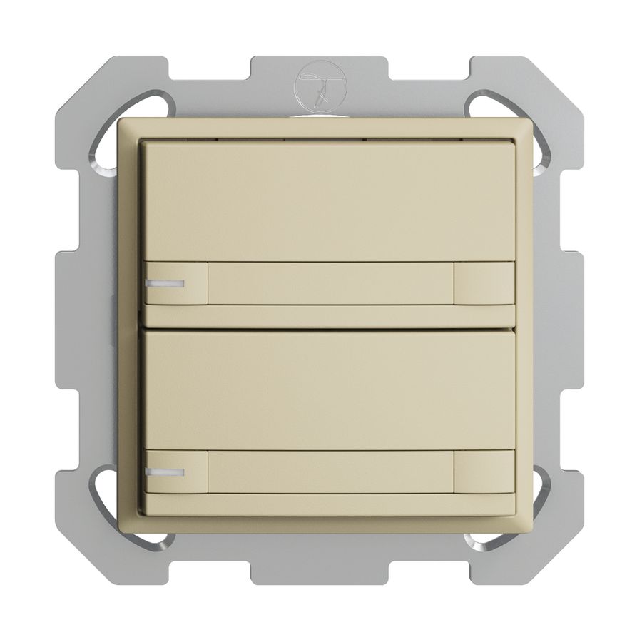 UP-KNX-Taster RGB EDUE, 250mW, m.RGB-LED, m.Papier., 2×Taste, 2×Tastenb., van