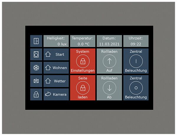 UP-Touchpanel KNX MDT VC-0701.04 7" 800×480px farbbneutral ohne Rahmen