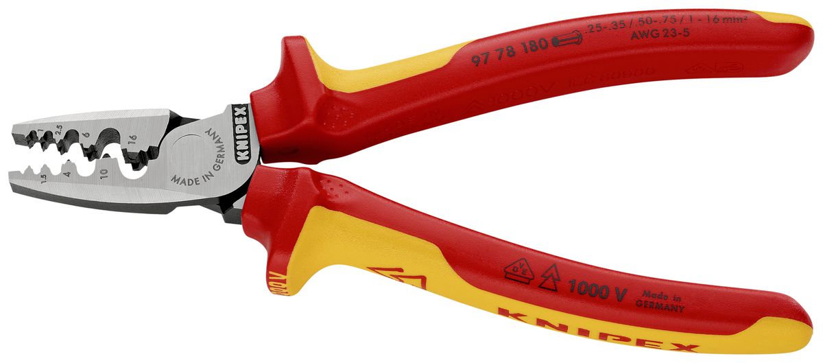 Crimpzange KNIPEX für Aderendhülsen VDE 180mm