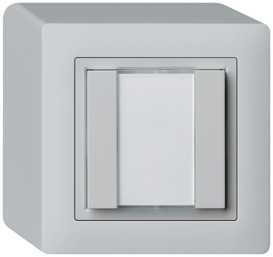 Poussoir universel AP 2×kallysto avec LED gris clair