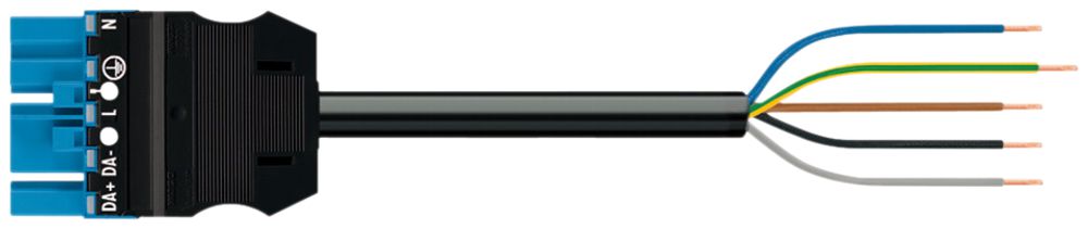 Câble de raccordement WAGO 5×2.5mm² 20A 400V 5m cod.I fiche-libre bleu