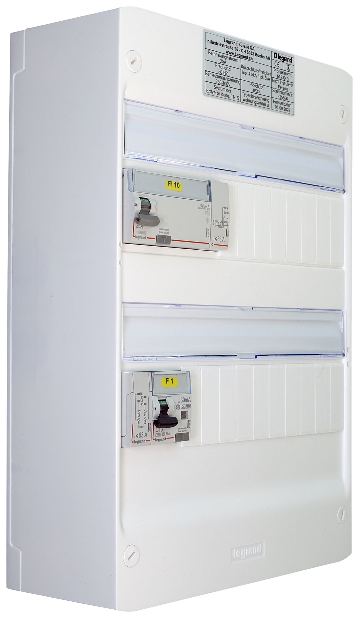 Petit tableau de distribution AP Legrand 2-rangées 26 UM blanc