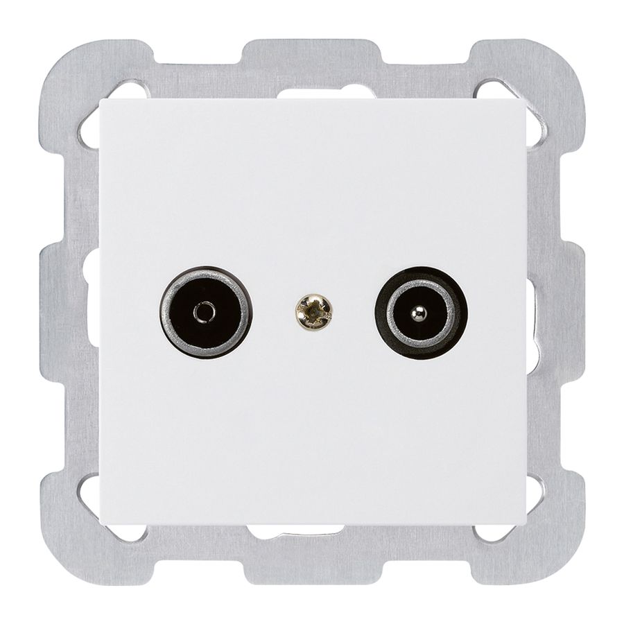 Prise de passage ENC kallysto R/TV 23dB blanc avec plaque de fixation