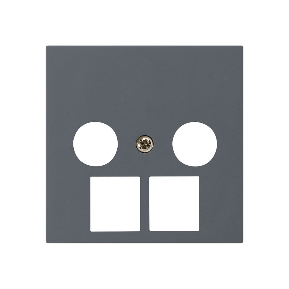 Frontplatte kallysto 2×koaxial/2×RJ45 anthrazit