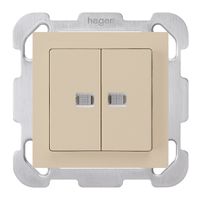 Pulsante luminoso INC kallysto 2×AR/1P con 2 lenti beige