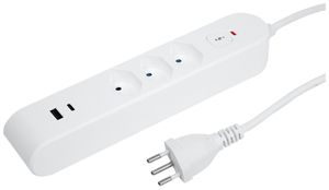 Steckdosenleiste Steffen STEBA IQ 3×T13 1×USB-A 1×USB-C PD 3m weiss