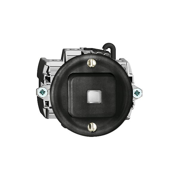 Interr. puls. lum. 6/1L nero FH, contr. LED giallo