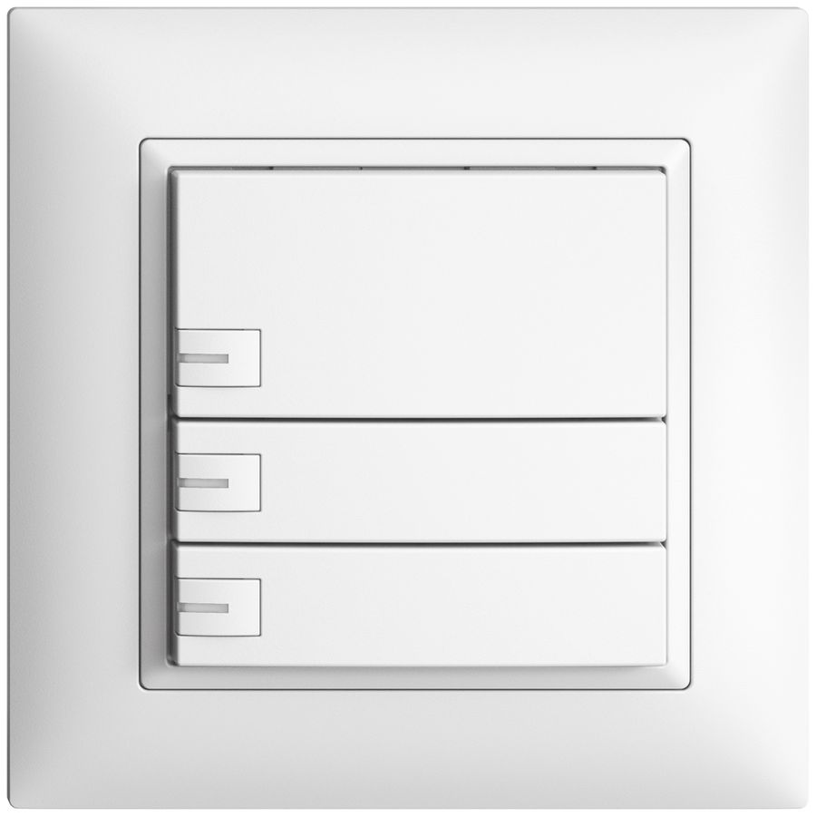 Poussoir ENC KNX 3× EDIZIOdue blanc RGB avec LED