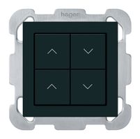 UP-KNX-Storentaster Hager BA kallysto B 4-fach 77×77mm schwarz