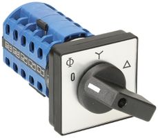 EB-Drehschalter K&N, 20A/690V 4L, Griff sz, 48×48mm, Ø 6mm, "0-Y-∆"