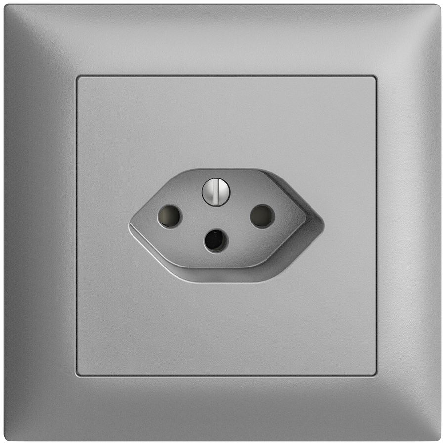 UP-Steckdose EDIZIOdue T13 silver mit Shutter