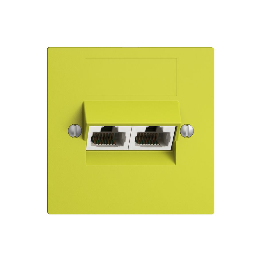 UP-Dose 2×RJ45/u 4P getr. EDIZIOdue lemon ITplus