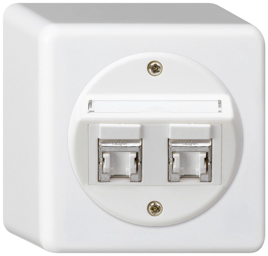AP-Anschlussdose basico Kat.6 2RJ45/s weiss