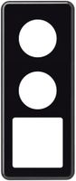 UP-Abdeckplatte basico 3×1 2×Ø43mm+Ausschnitt 58×58mm schwarz