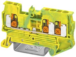 Borne de terre joignable PX XT 2,5-TWIN-PE 4mm² 3×1 DIN35 vt-jn