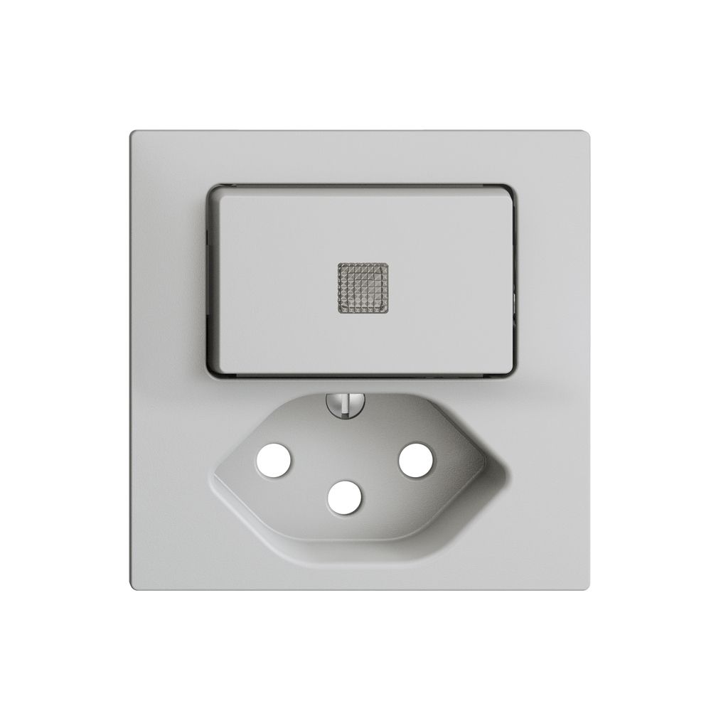 Frontset 60×60mm EDIZIOdue hellgrau T13 mit Linse für Kleinkombi