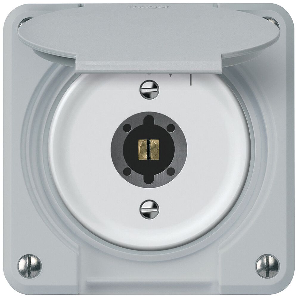 UP-Schlüsselschwenktaster robusto 2P 2NO 20A 250V 86×86mm grau