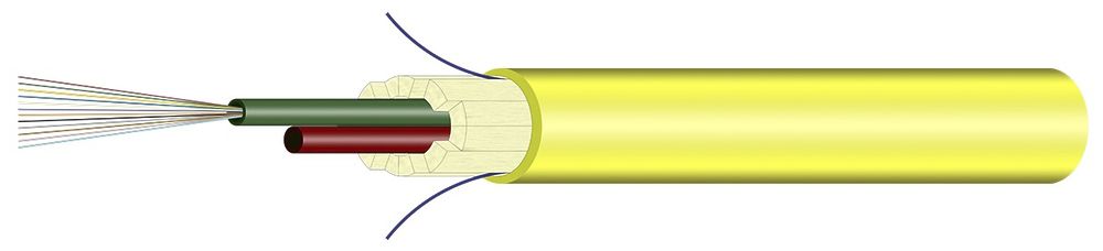 Câble FO Universal H-LINE Dca 24×E9/125 Ø9.9mm 3000N jaune