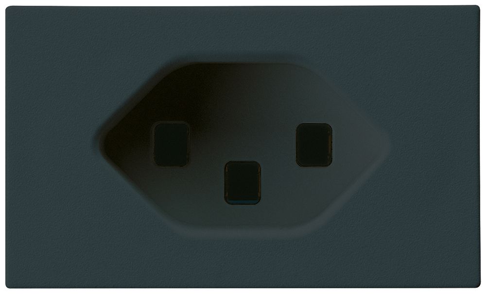 FLF-Steckdose Hager 1×Typ 23 schwarz mit Steckklemmen und Metallfedern