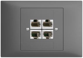 EB-Dose 4×RJ45/s 4P getr. EDIZIOdue dunkelgrau, ITplus
