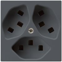 Steckdose Hager kallysto 3×T23 A anthrazit