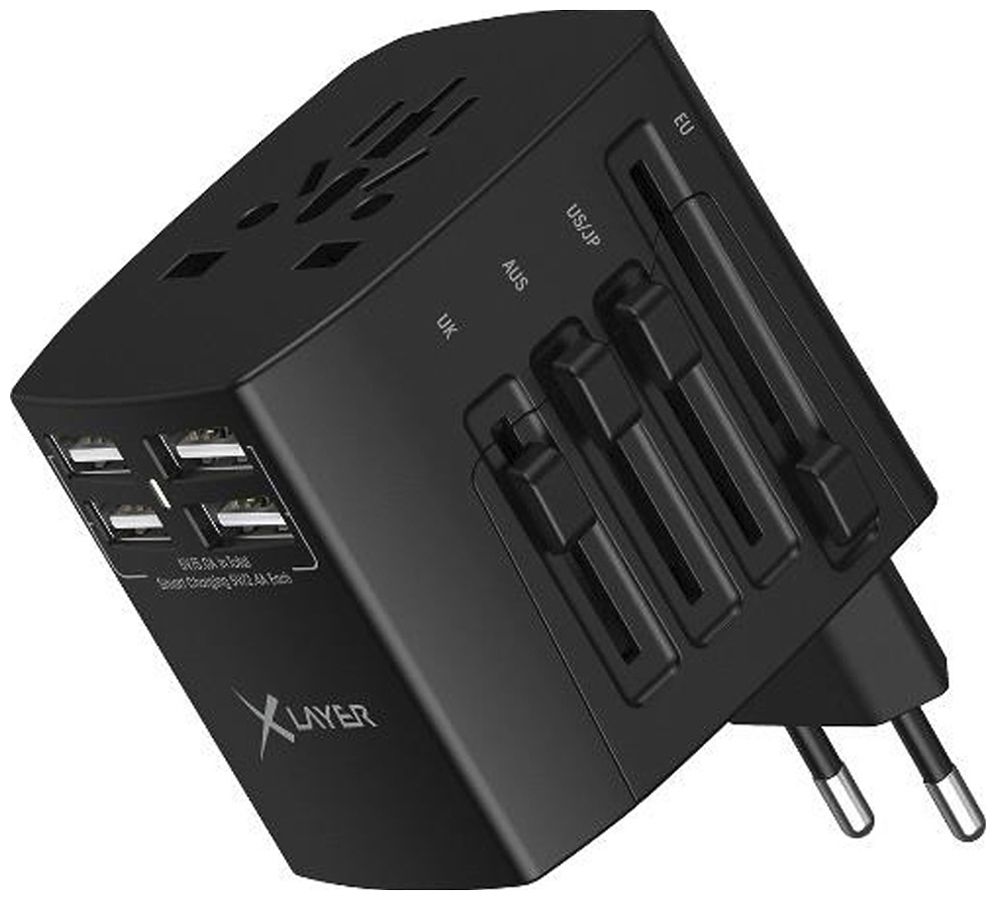 Steckeradapter XLayer International für Stecker-Typen C/A/G/I ≤240VAC/8A