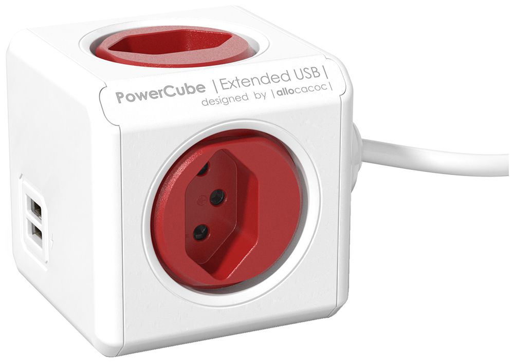 Fiche multiple PowerCube Extended 4×T13 2×USB-A 1.5m 3×1mm² ro