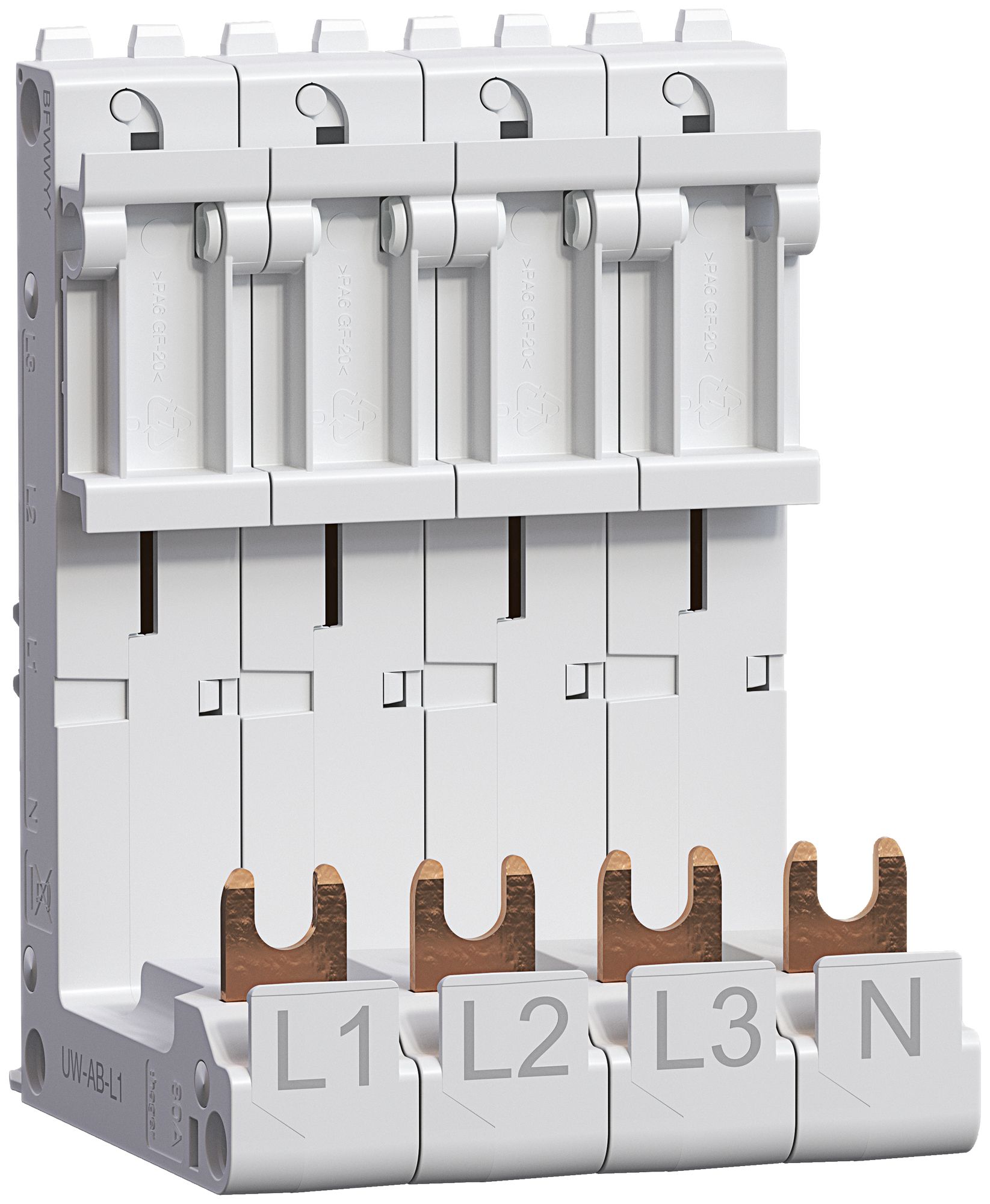 Adapter Hager uniway Bi-Connect 80A, 4P, L1L2L3N