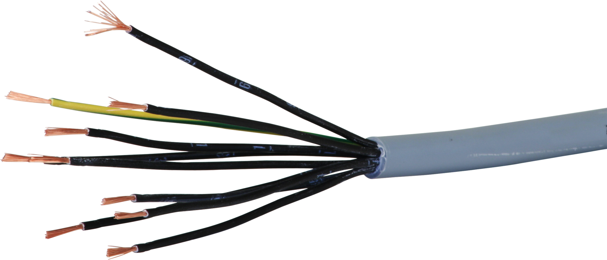 Câble de commande LiYY 10×0.75mm² numéroté gris