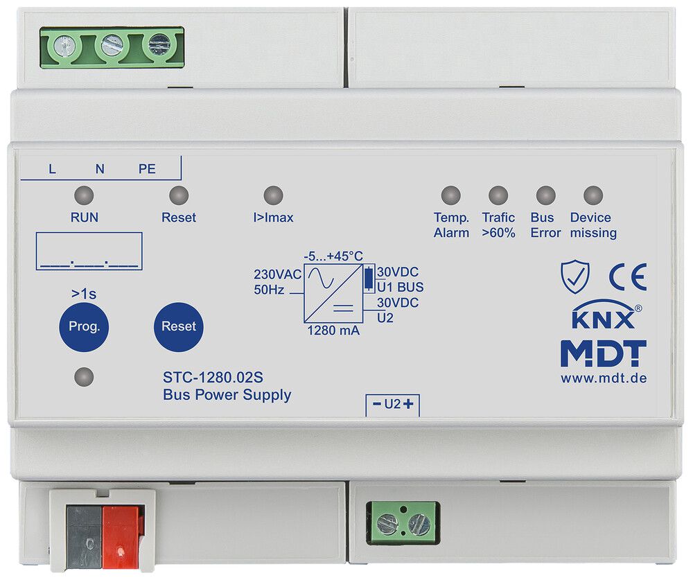 Alimentation KNX AMD MDT STC-1280.02S 29V 1280mA 1 igne/inductan.d'arrêt 6UM